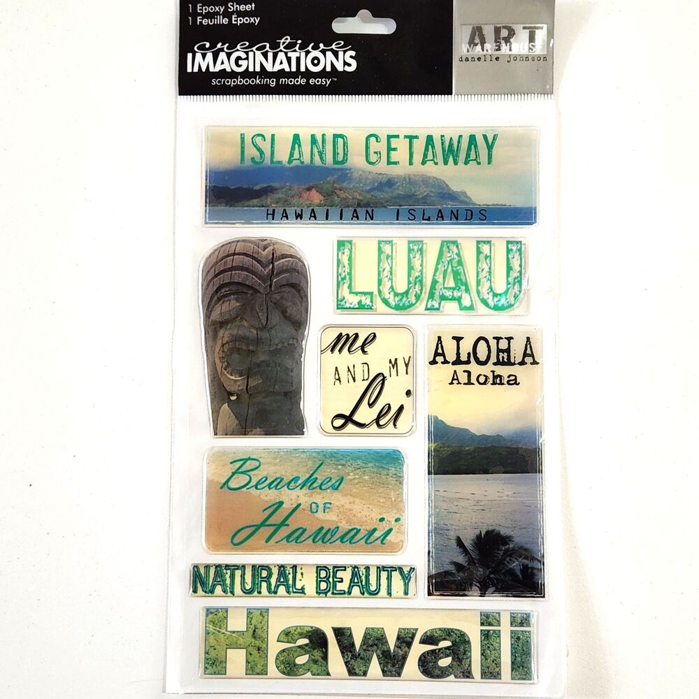 Hawaii Scrapbooking Epoxy Bubble Stickers Danelle Johnson Creative Imaginations